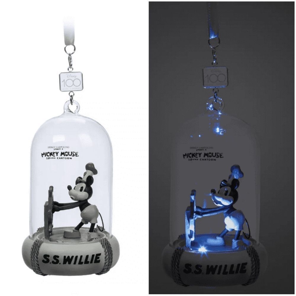 Disney 100 Steamboat Willie Light Up Sketchbook Christmas Ornament 